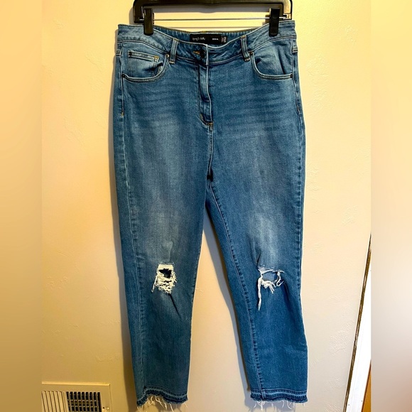 long tall sally Denim - Long Tall Sally Women's Blue Distressed Jeans